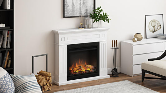 Cheminée Électrique Décorative « larsen » Blanche – Powerflame