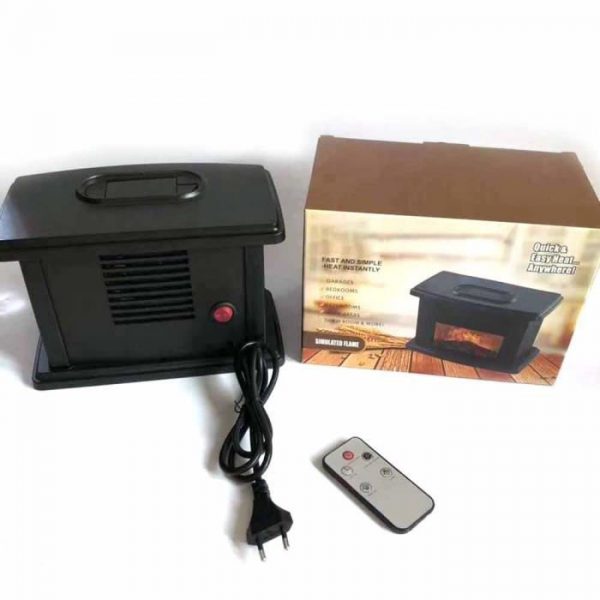 1000W Radiateur Électrique Cheminée D’Appoint Minuterie Télécommande Eu Plug