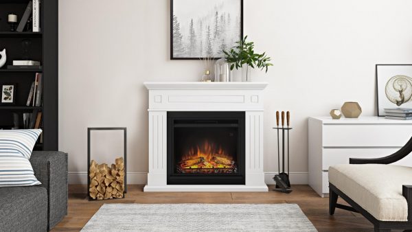 Cheminée Électrique Décorative « larsen » Blanche – Powerflame