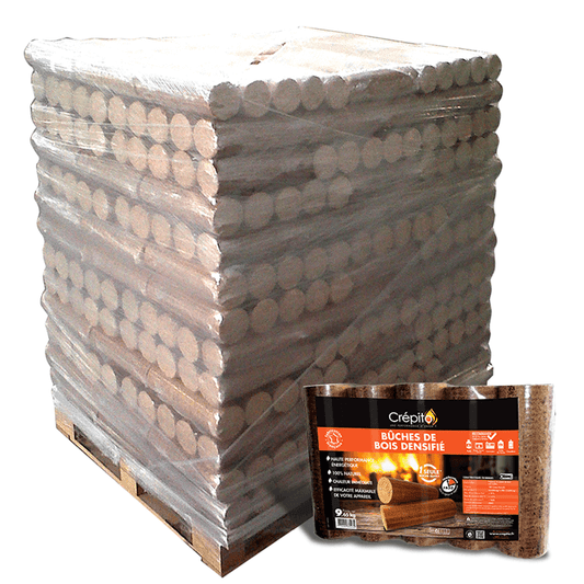 Pack de 5 bûches densifiées Crépito® – 30 cm